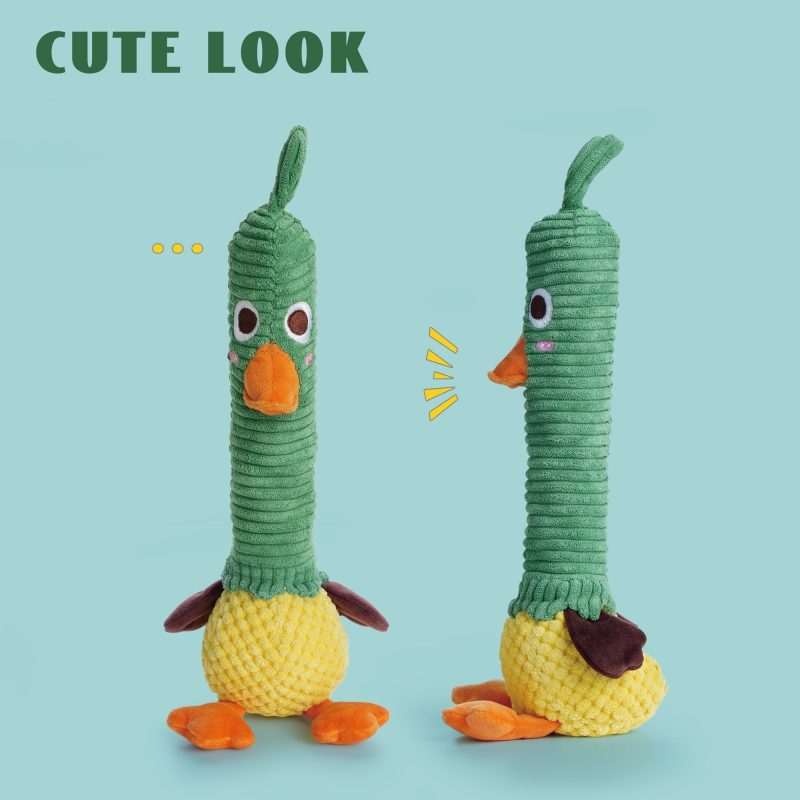 Nocciola 2 in 1 Duck Dog Toy with a Large Rubber Squeaker - Image 2