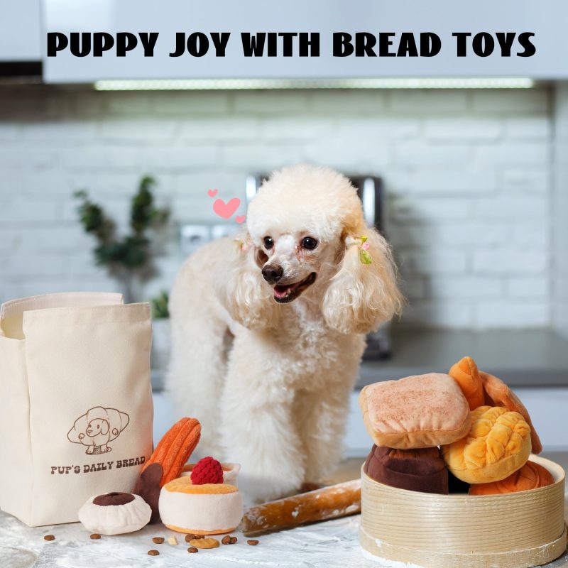 Nocciola 10 Pack Bread Dog Toys with a Bread Bag - Image 2