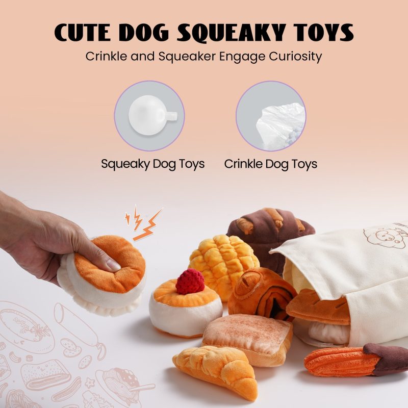 Nocciola 10 Pack Bread Dog Toys with a Bread Bag - Image 3