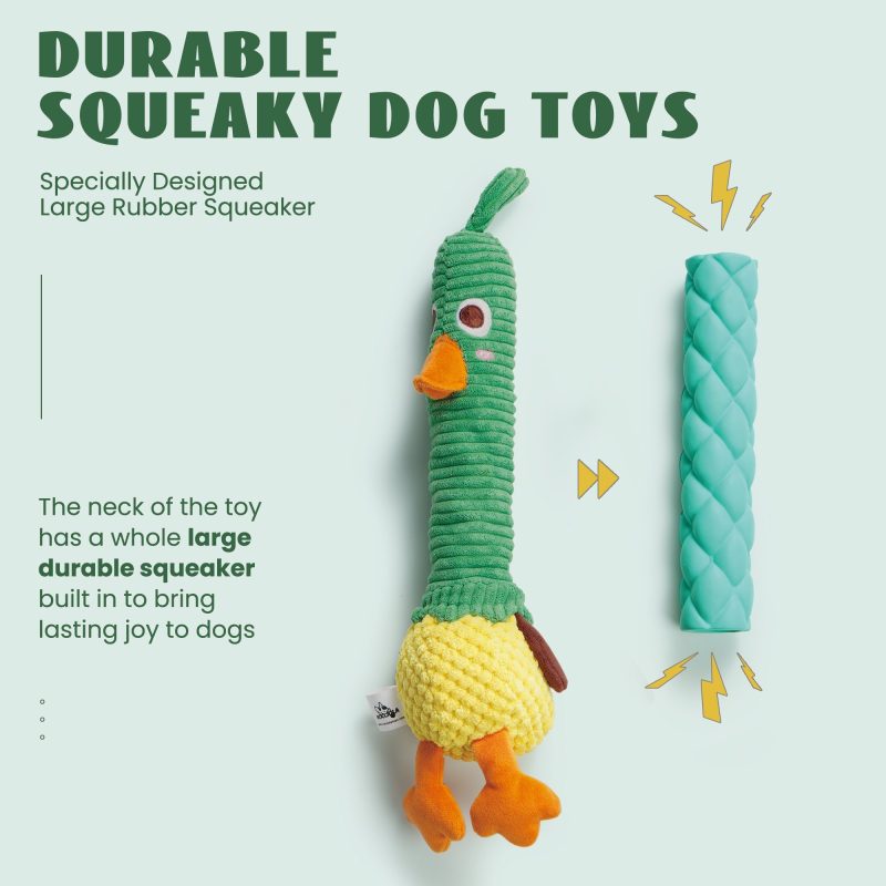 Nocciola 2 in 1 Duck Dog Toy with a Large Rubber Squeaker - Image 3
