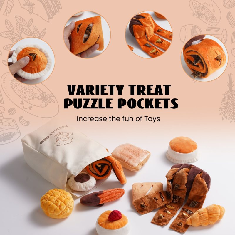 Nocciola 10 Pack Bread Dog Toys with a Bread Bag - Image 4