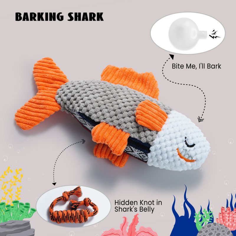 Nocciola 4 PCS Ocean Theme Crinkle Squeaky Dog Toys - Image 4