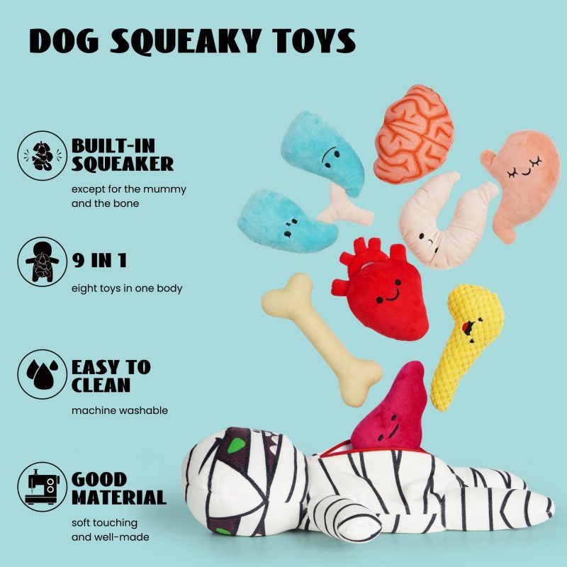 Nocciola Halloween Zombie Mummy Dog Toys with Organs - Image 4