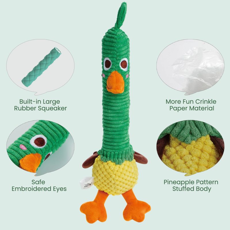 Nocciola 2 in 1 Duck Dog Toy with a Large Rubber Squeaker - Image 4