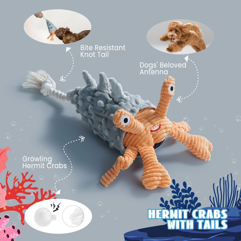 Nocciola 4 PCS Ocean Theme Crinkle Squeaky Dog Toys - Image 5