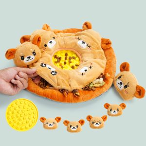 Nocciola 6-in-1 Bear Squeaky Enrichment Dog Toys