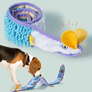 Nocciola No Stuffing EEL Crinkle Snuffle Dog Squeaky Toys