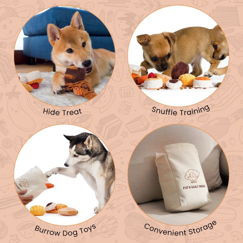 Nocciola 10 Pack Bread Dog Toys with a Bread Bag - Image 6