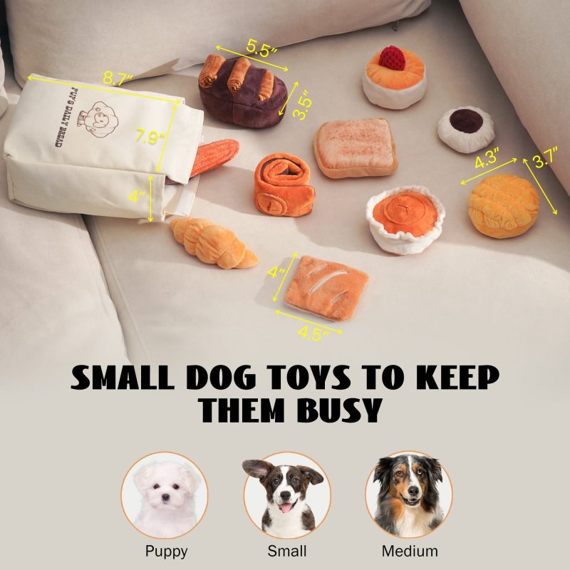 Nocciola 10 Pack Bread Dog Toys with a Bread Bag - Image 7