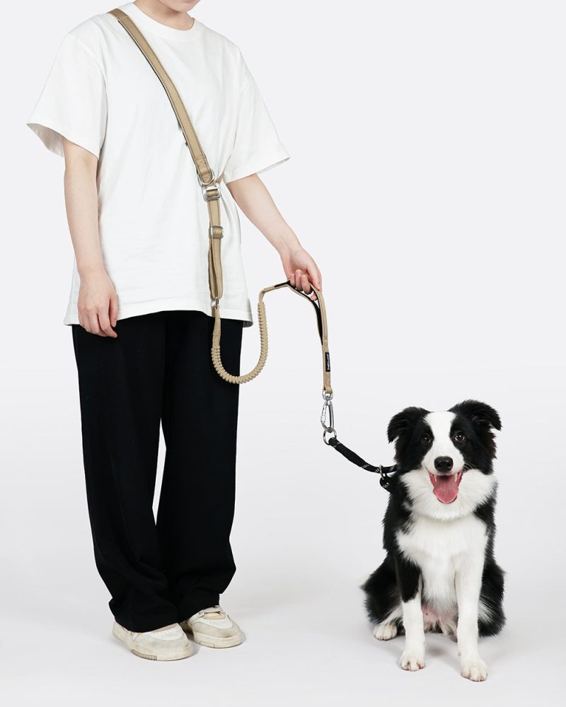 All-Metal Multifunctional Hands-Free Dog Leash - British Khaki - Image 2